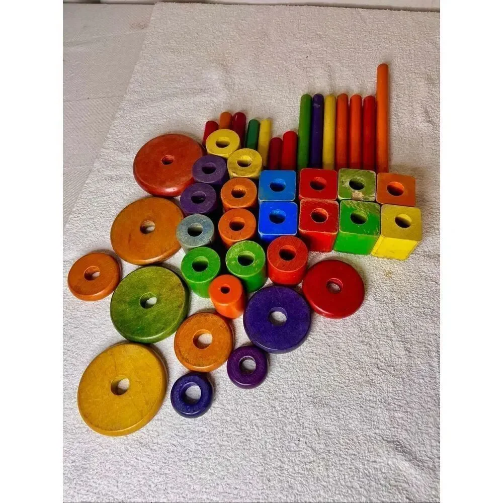 Collectible Set of Vintage Playskool COL-O-ROL BLOCKS
